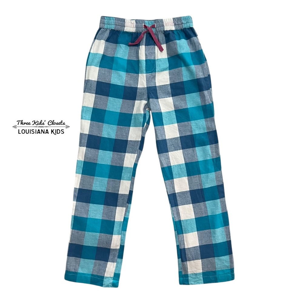 Kite Girls 8Y Blue Buffalo Plaid Flannel Pajama Pants